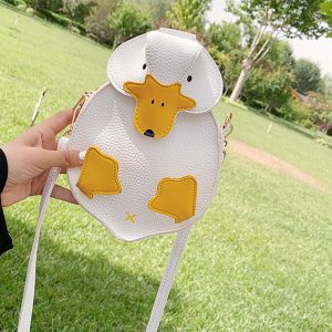 Mini Duck Shape Crossbody Bag, 3D Cartoon Coin Purse, Kawaii PU Shoulder Bag (7.1 X 6.3 X 1.9) Inch